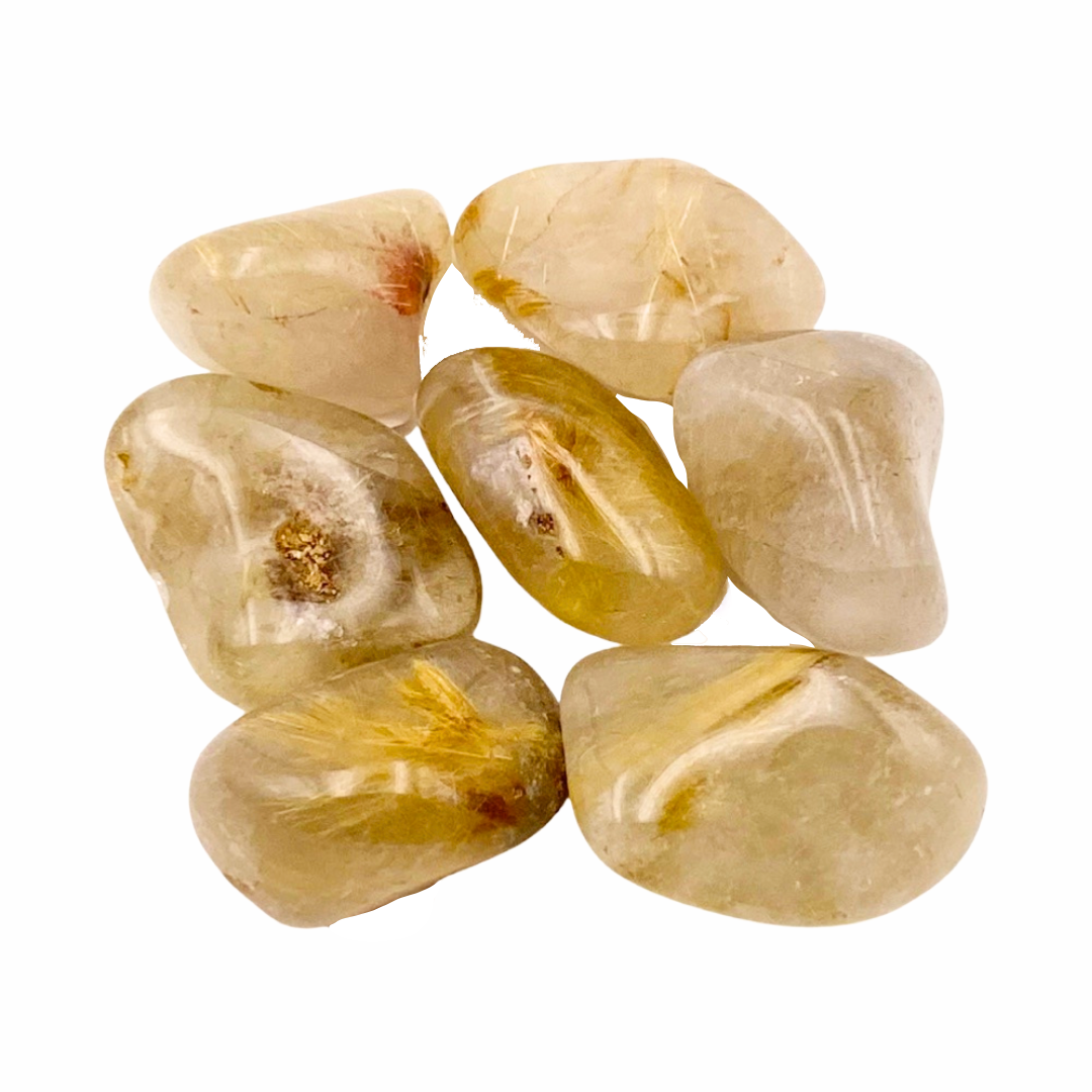 Pierre roulée quartz rutile