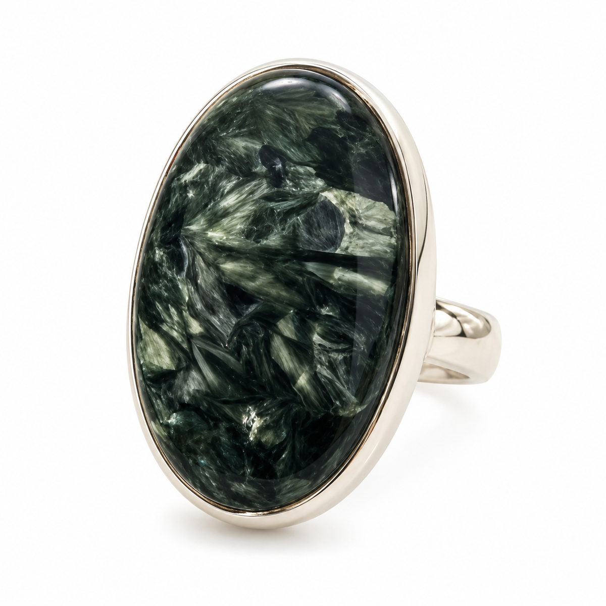 Bague séraphinite ovale Ag925