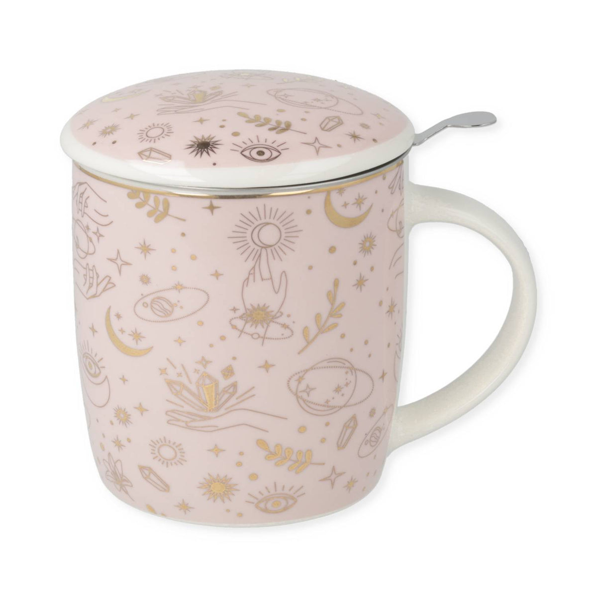 Tasse à thé avec infuseur Symboles mystiques or