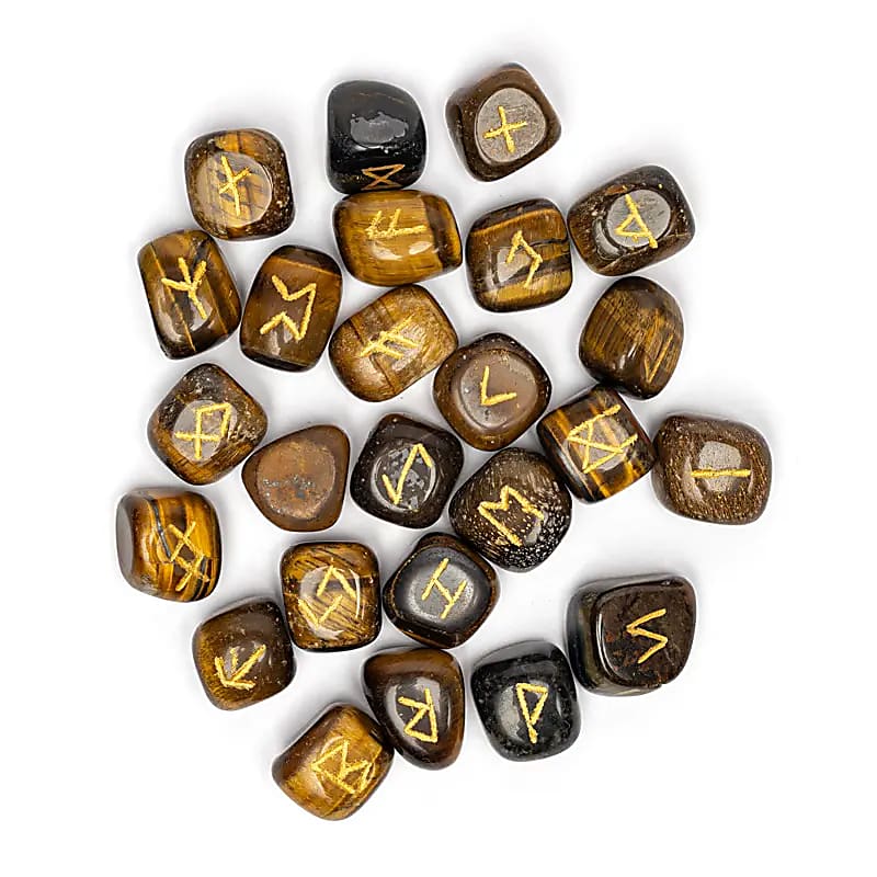 Oracle de 25 runes en œil de tigre