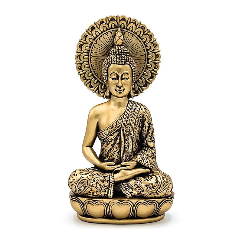 Bouddha méditation doré auréole