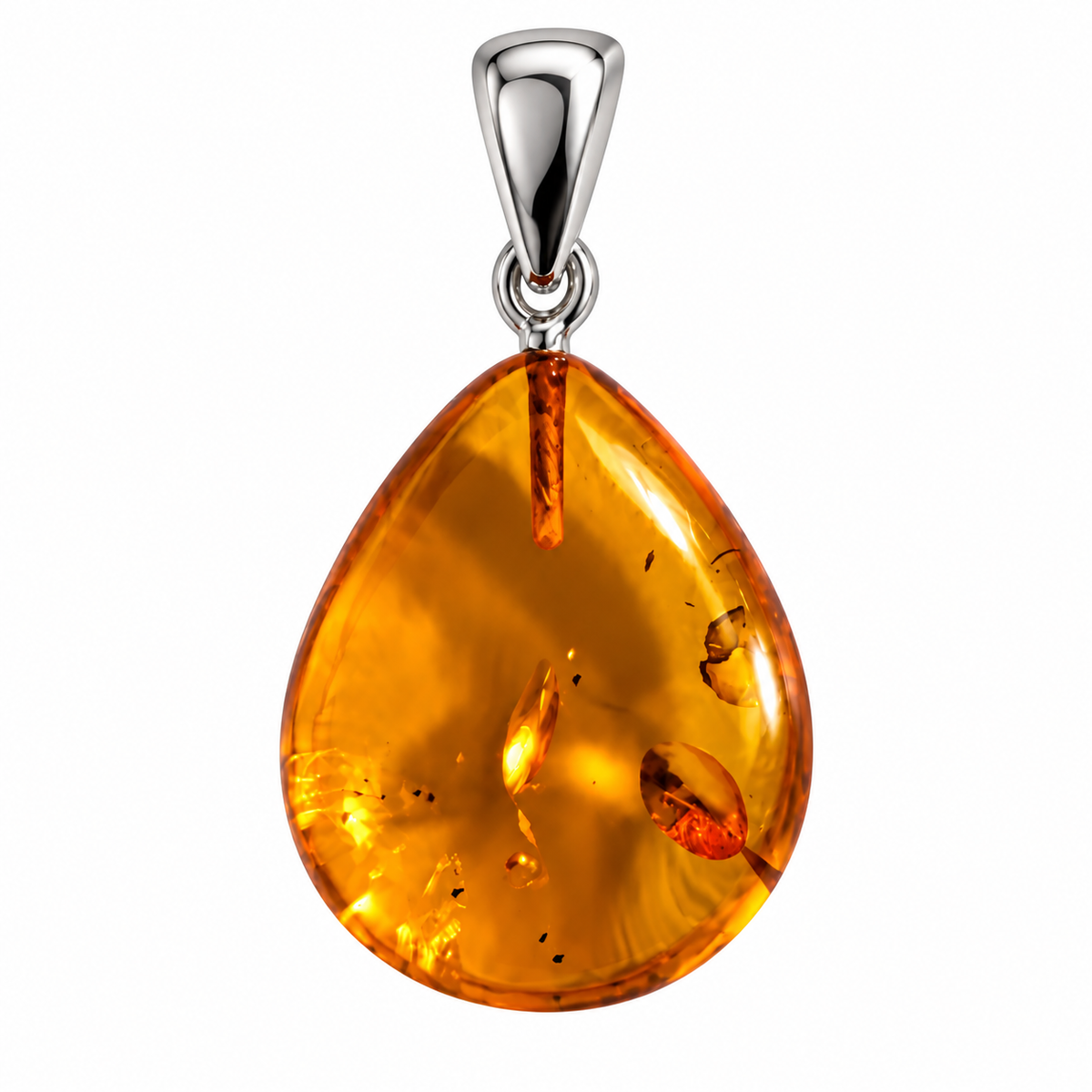 Pendentif Ambre Argent 925