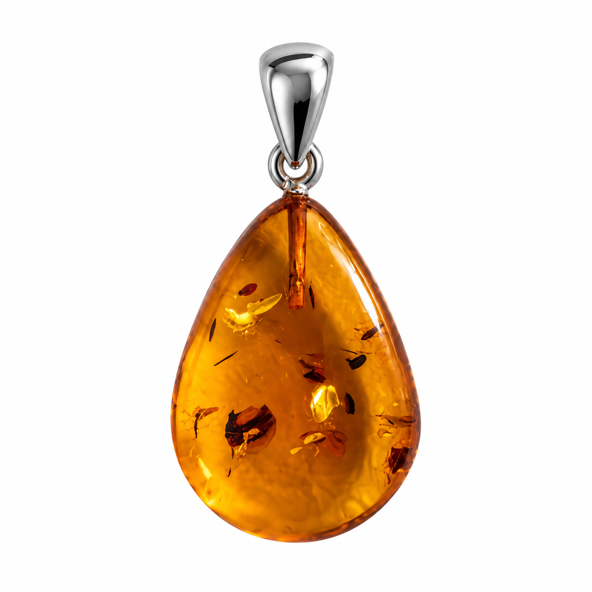 Pendentif Ambre Argent 925