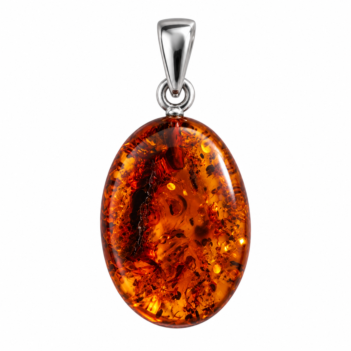 Pendentif Ambre Argent 925
