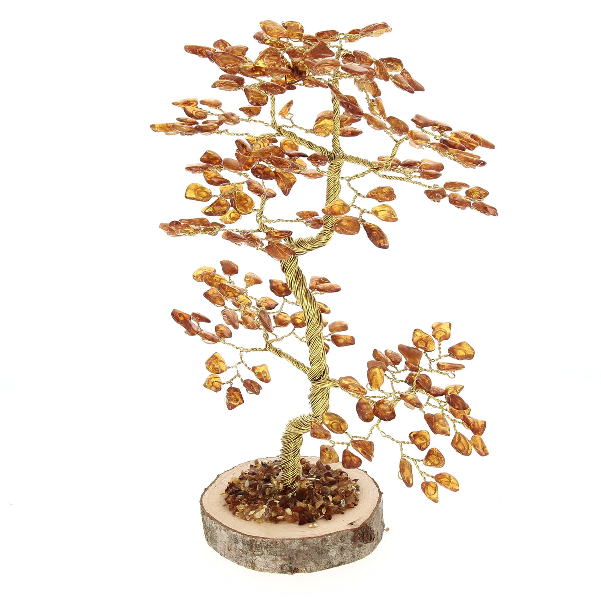 Arbre de Vie en Ambre sur Socle en Bois