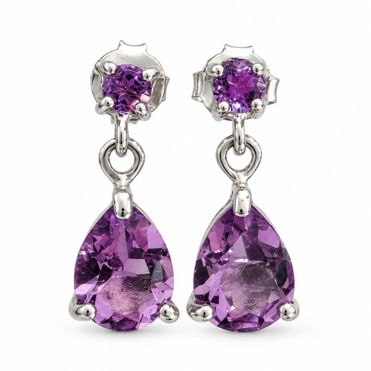 Boucles d'oreilles Gouttes de Lumière Améthyste Ag925