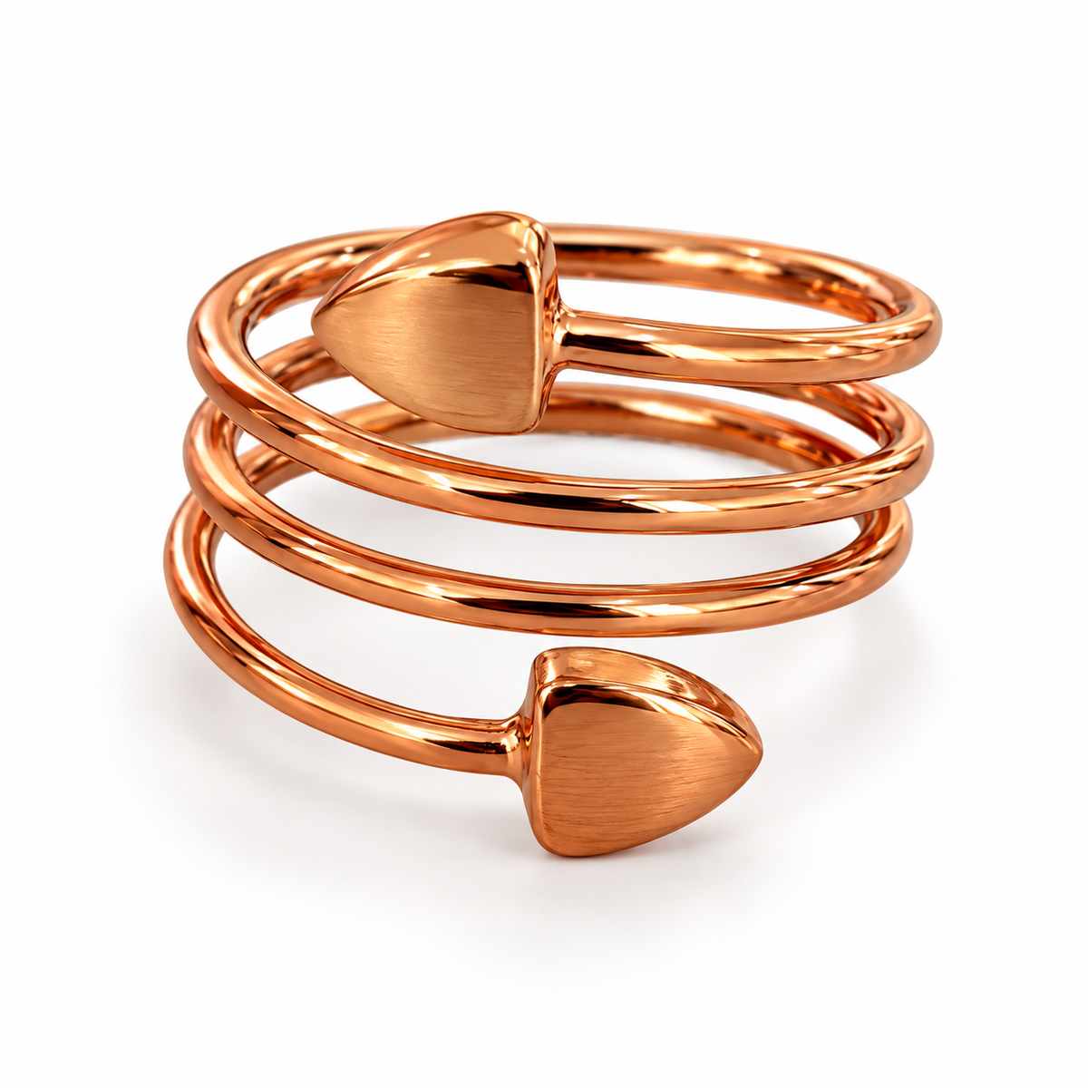 Bague Cuivre Magnétique – Étreinte – Cœur