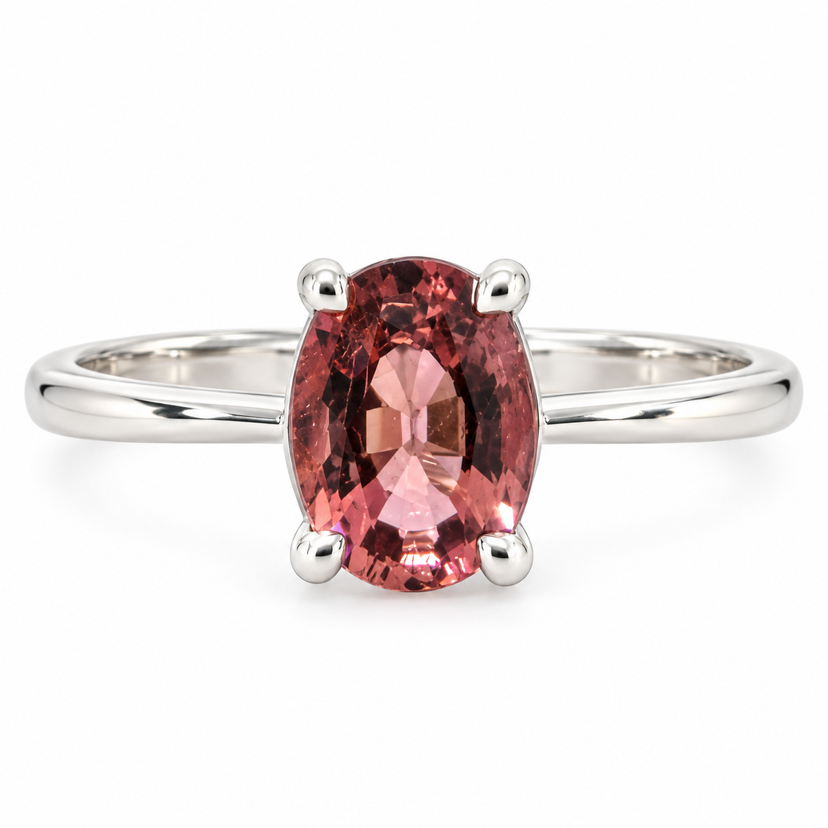 Bague Solitaire Tourmaline rose