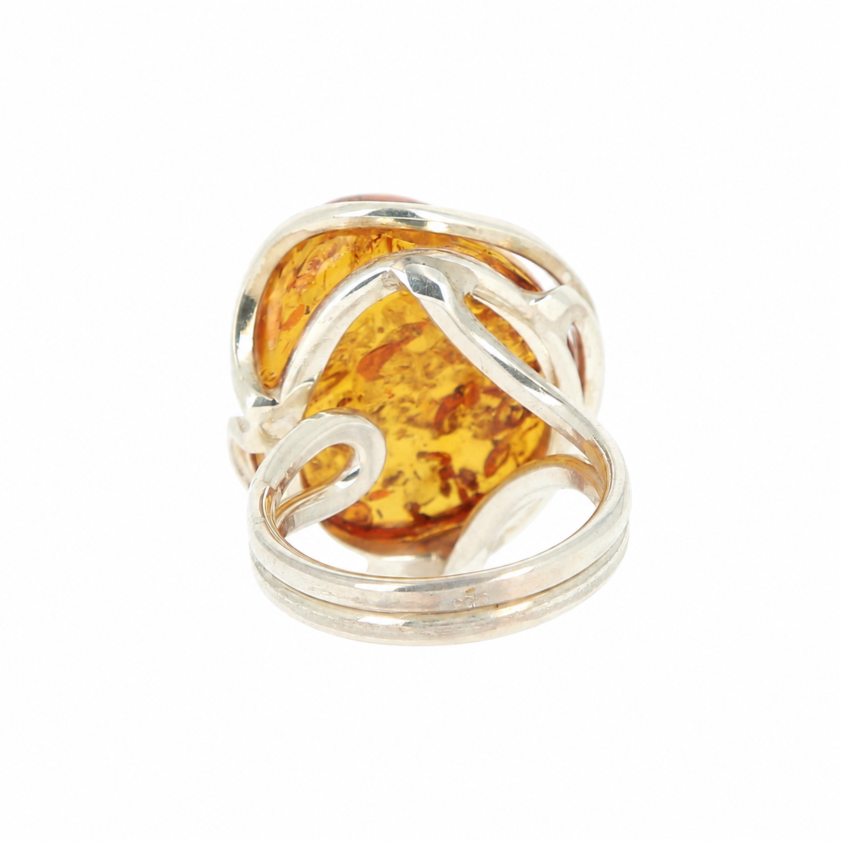 Bague Ambre Ronde Ag925