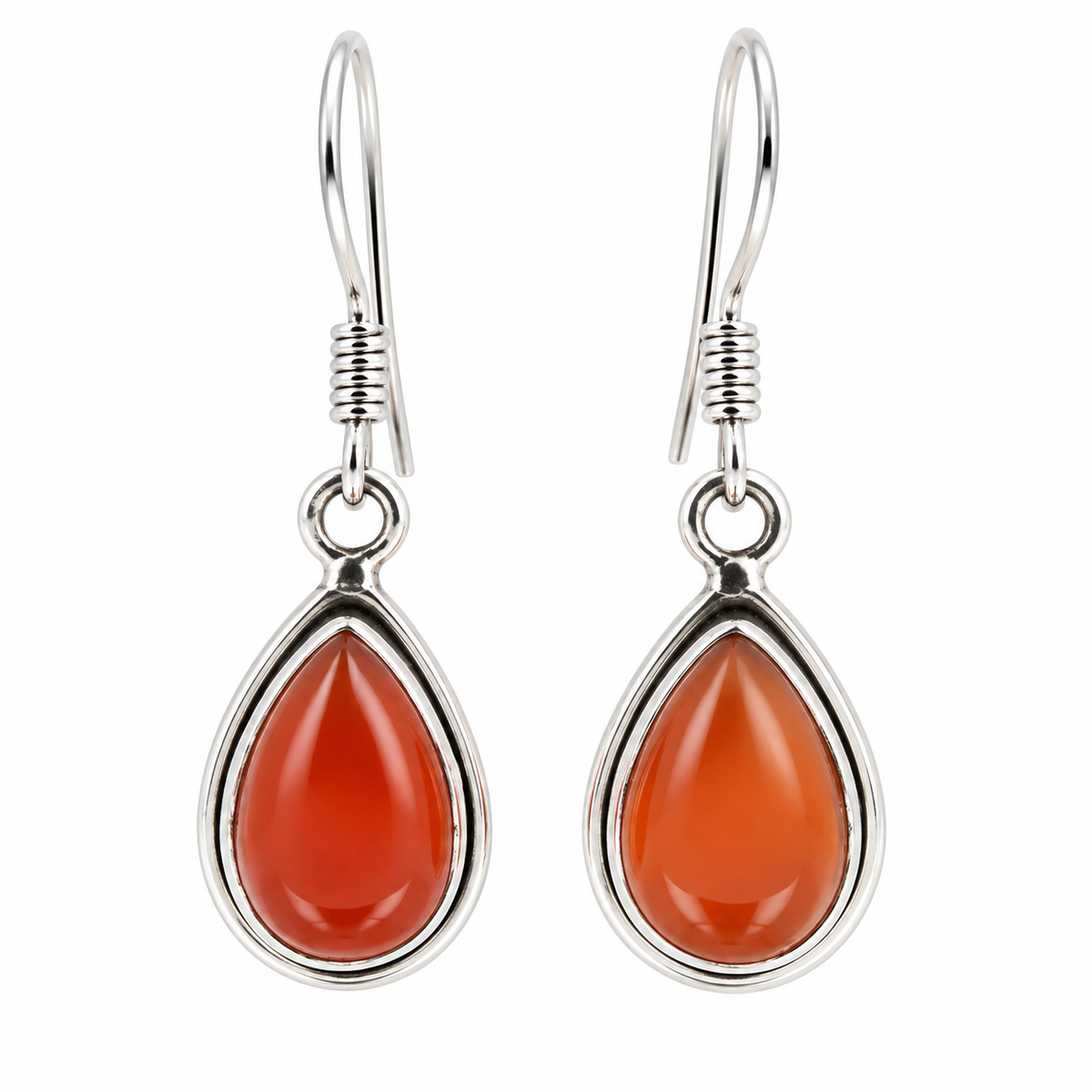 Boucles d'oreilles cornaline goutte