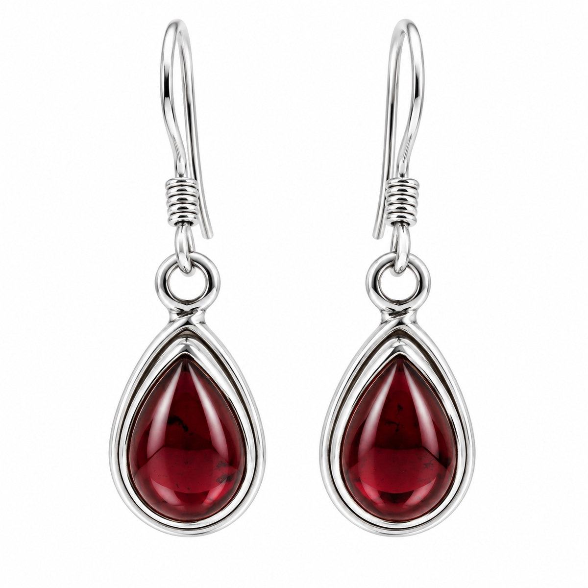 Boucles d'oreilles grenat goutte