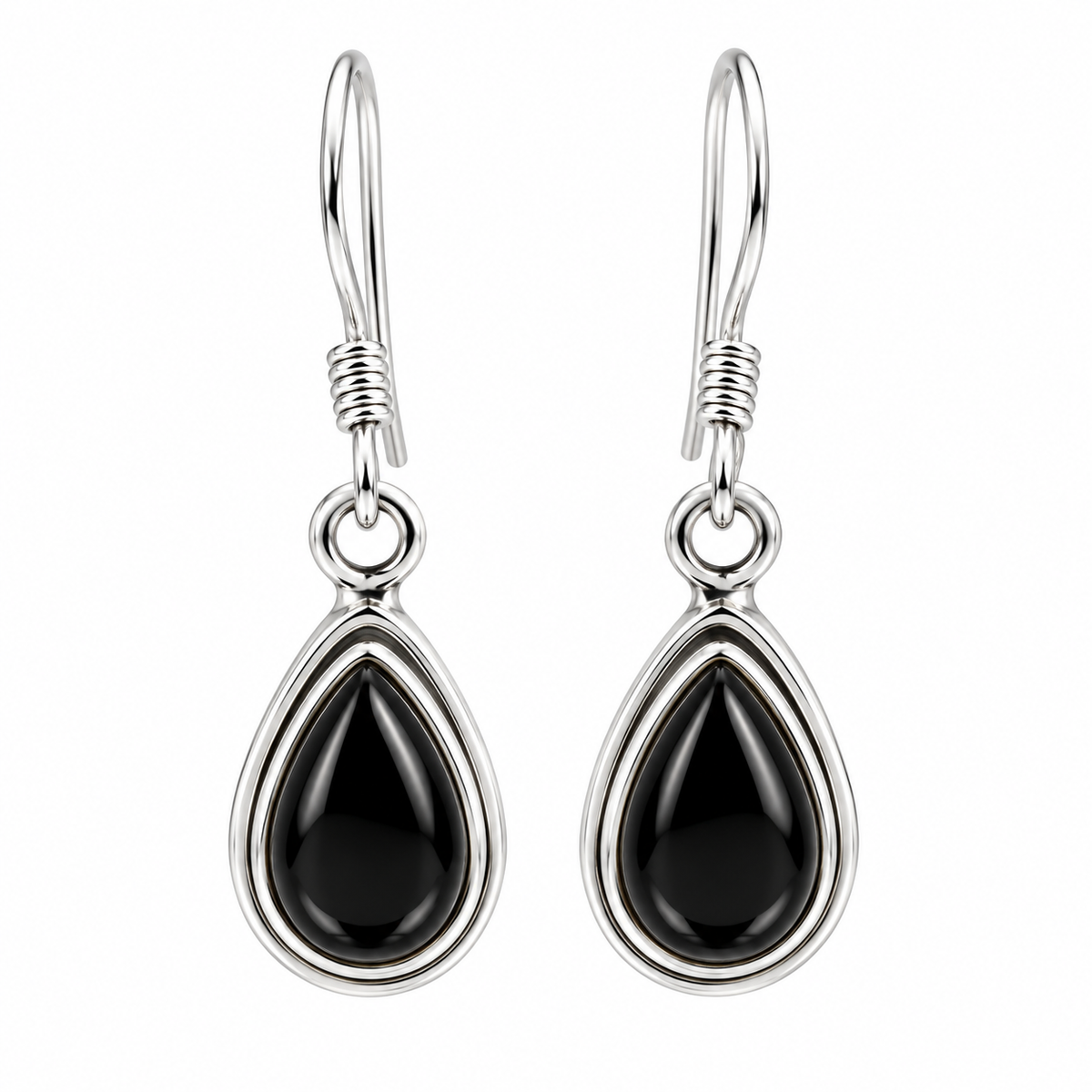 Boucles d'oreilles onyx goutte