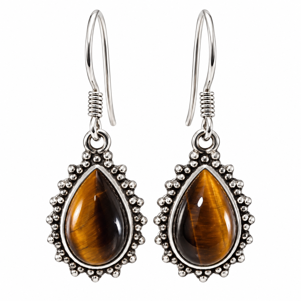 Boucles d'Oreilles Indy Œil de Tigre Goutte