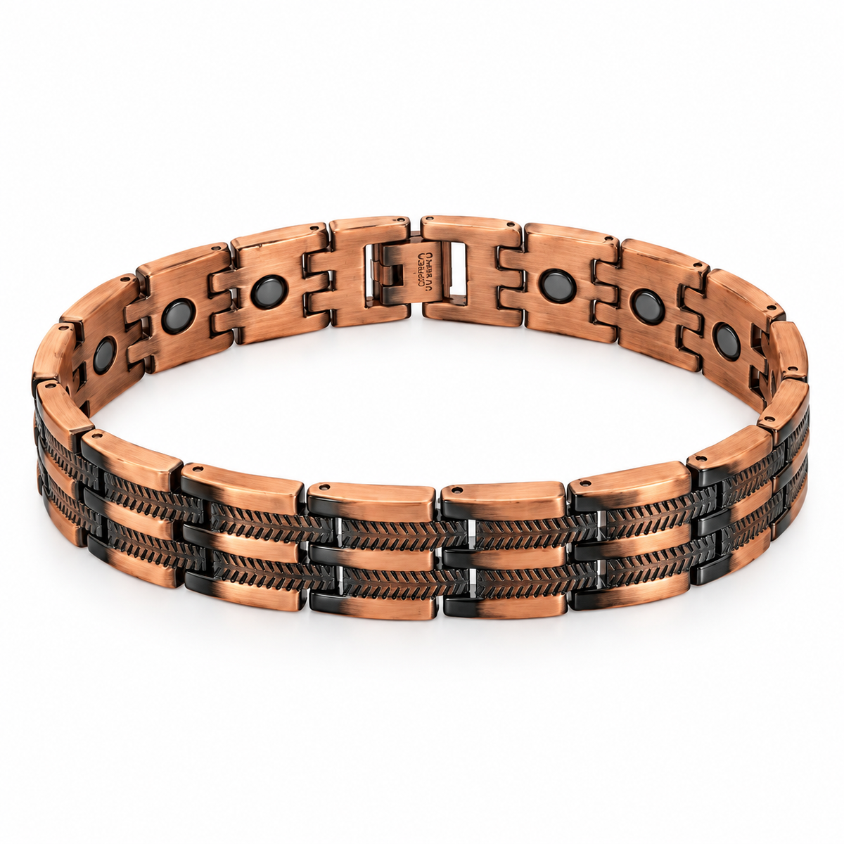Bracelet Cuivre Magnétique – Tressage Impérial – Maillons