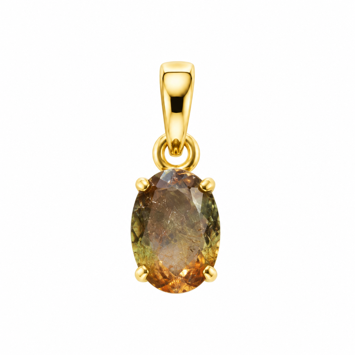 Pendentif Andalousite Taillée Ovale Ag925 Doré à l'Or Fin