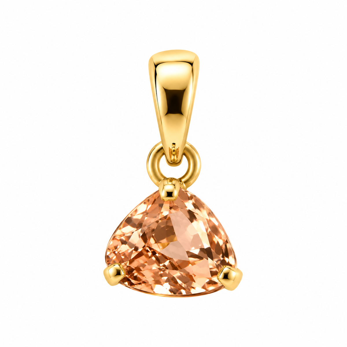 Pendentif Topaze Impériale Taillée Forme Libre Ag925 Doré à l'Or Fin