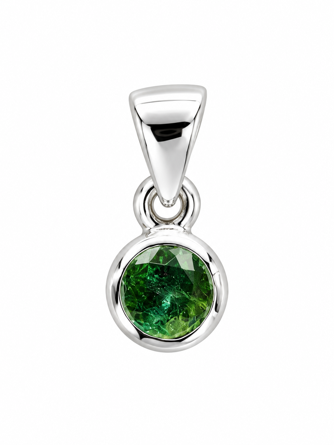 Pendentif tourmaline vert taillée Ag925