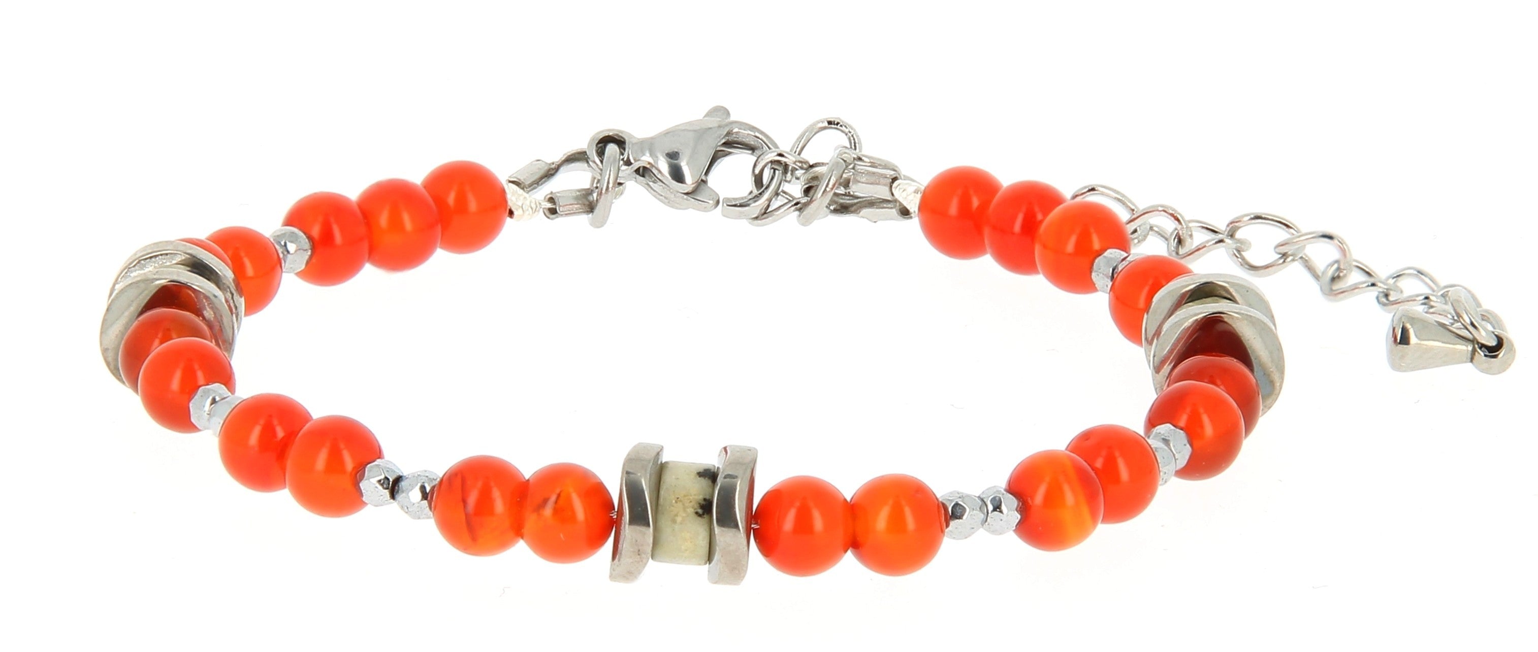 Talisman Armband Carneool en Dalmatier Jaspis