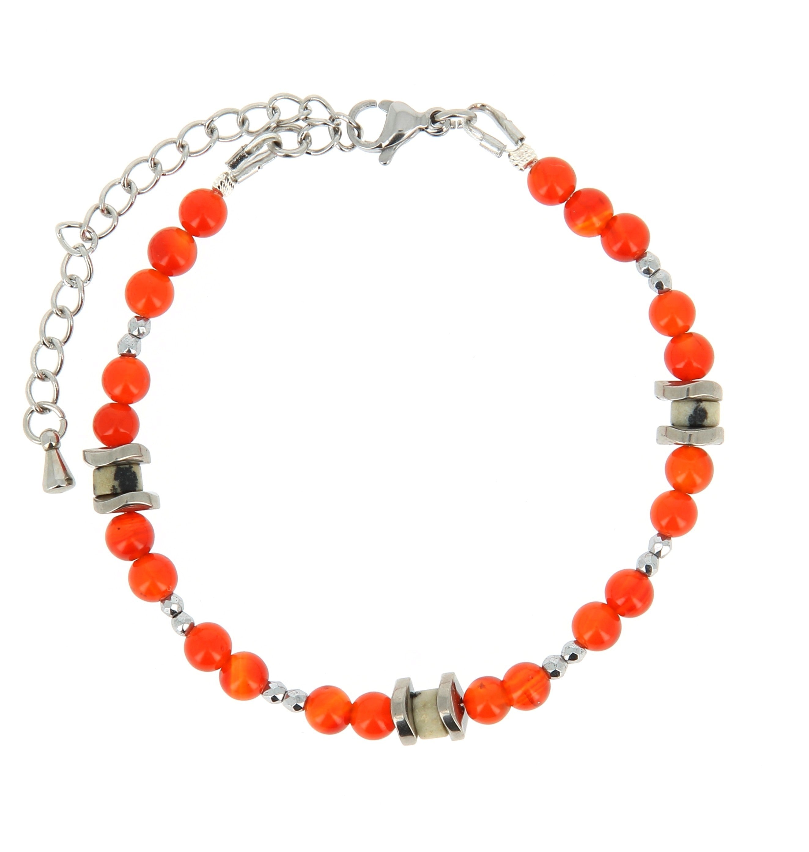 Talisman Armband Carneool en Dalmatier Jaspis