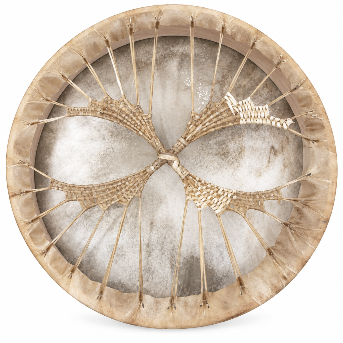 Tambour chamanique buffle d'eau et saule - 50 cm