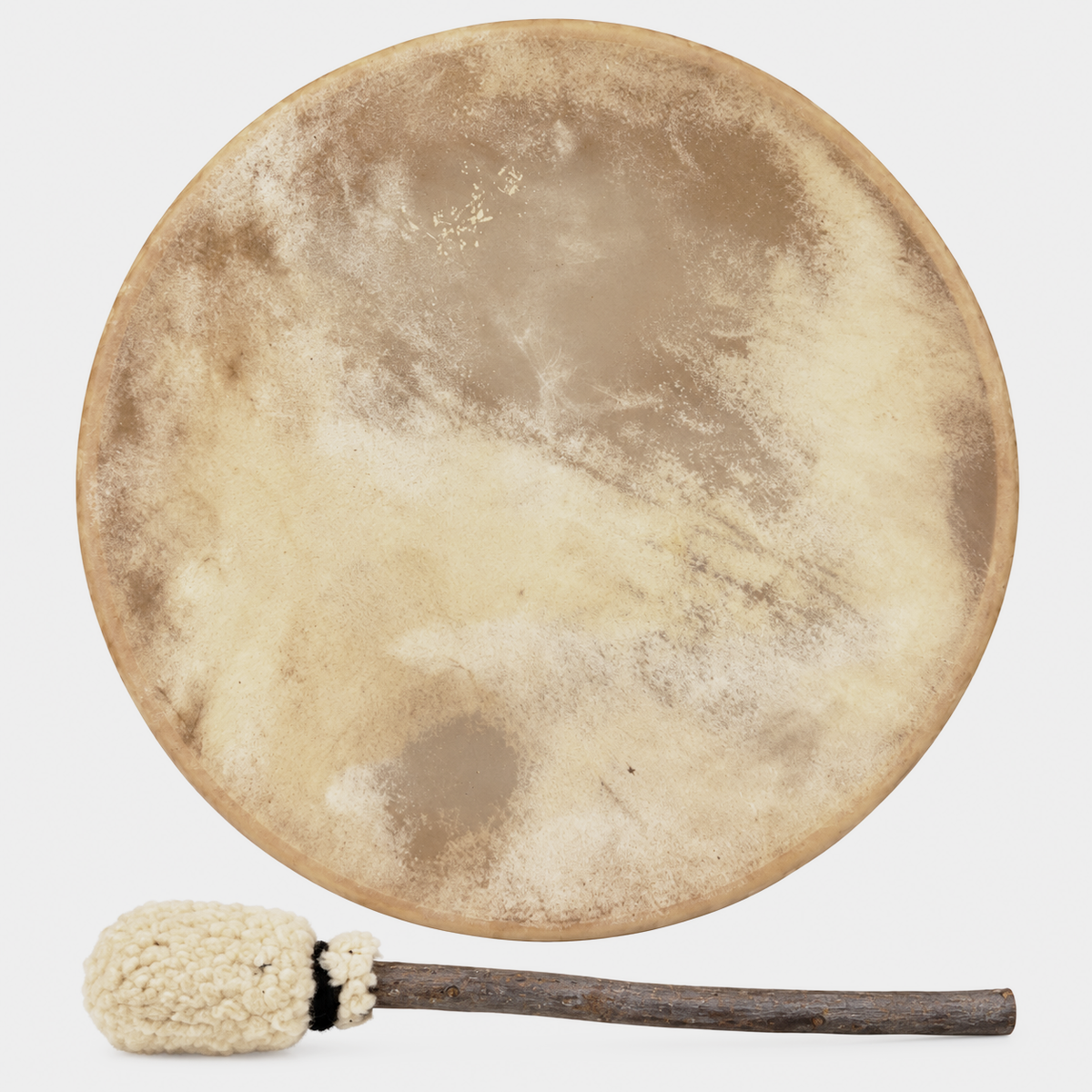 Tambour chamanique buffle d'eau et saule - 50 cm