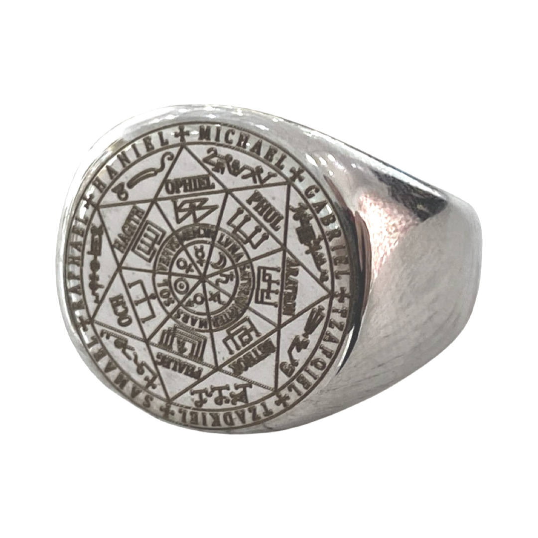 Bague chevalière sceau des 7 archanges
