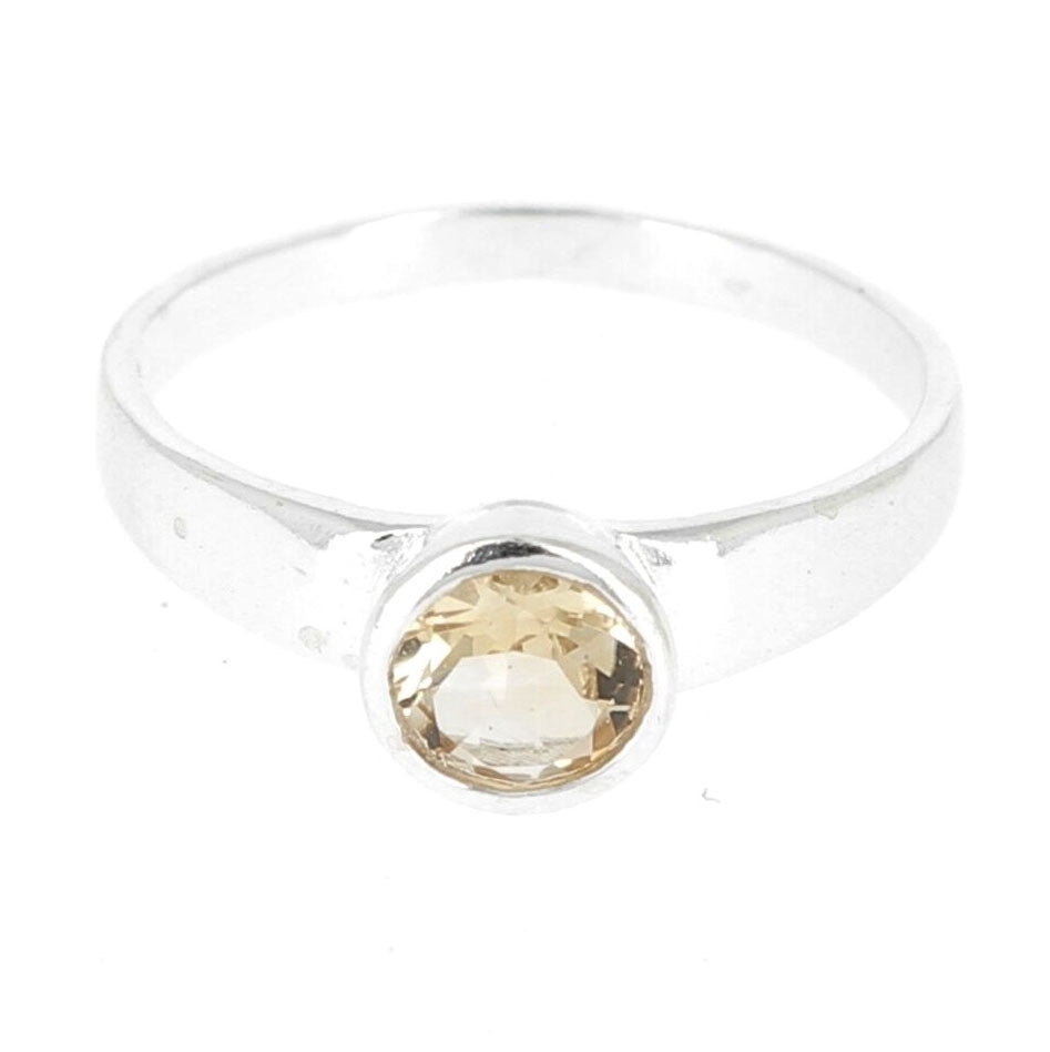 Bague citrine ronde