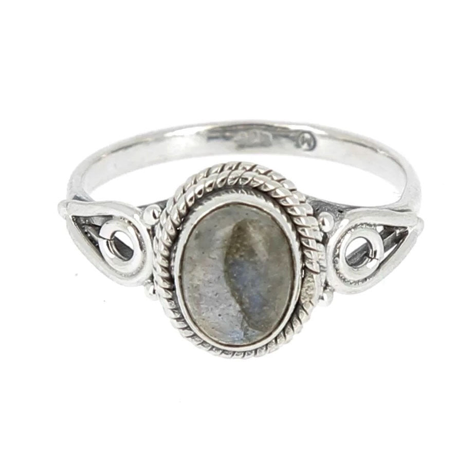 Bague labradorite ovale