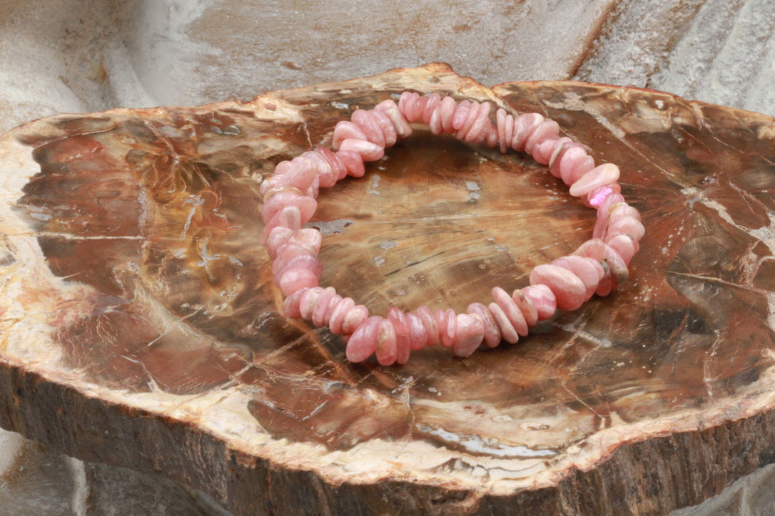 Bracelet chips - barroque rhodochrosite 