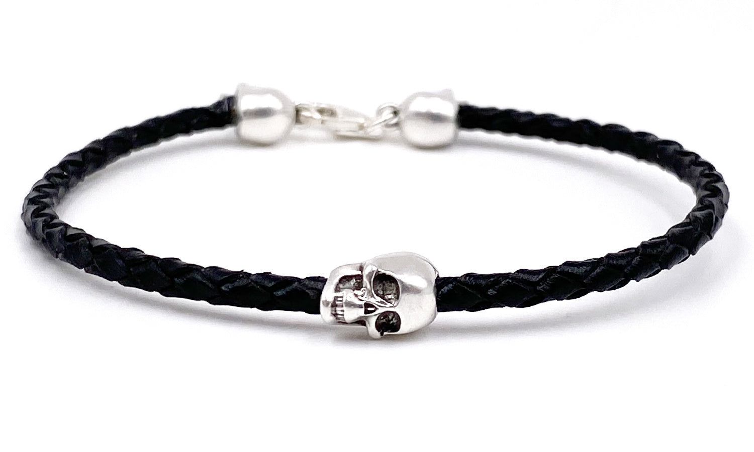 Bracelet cuir skull twice
