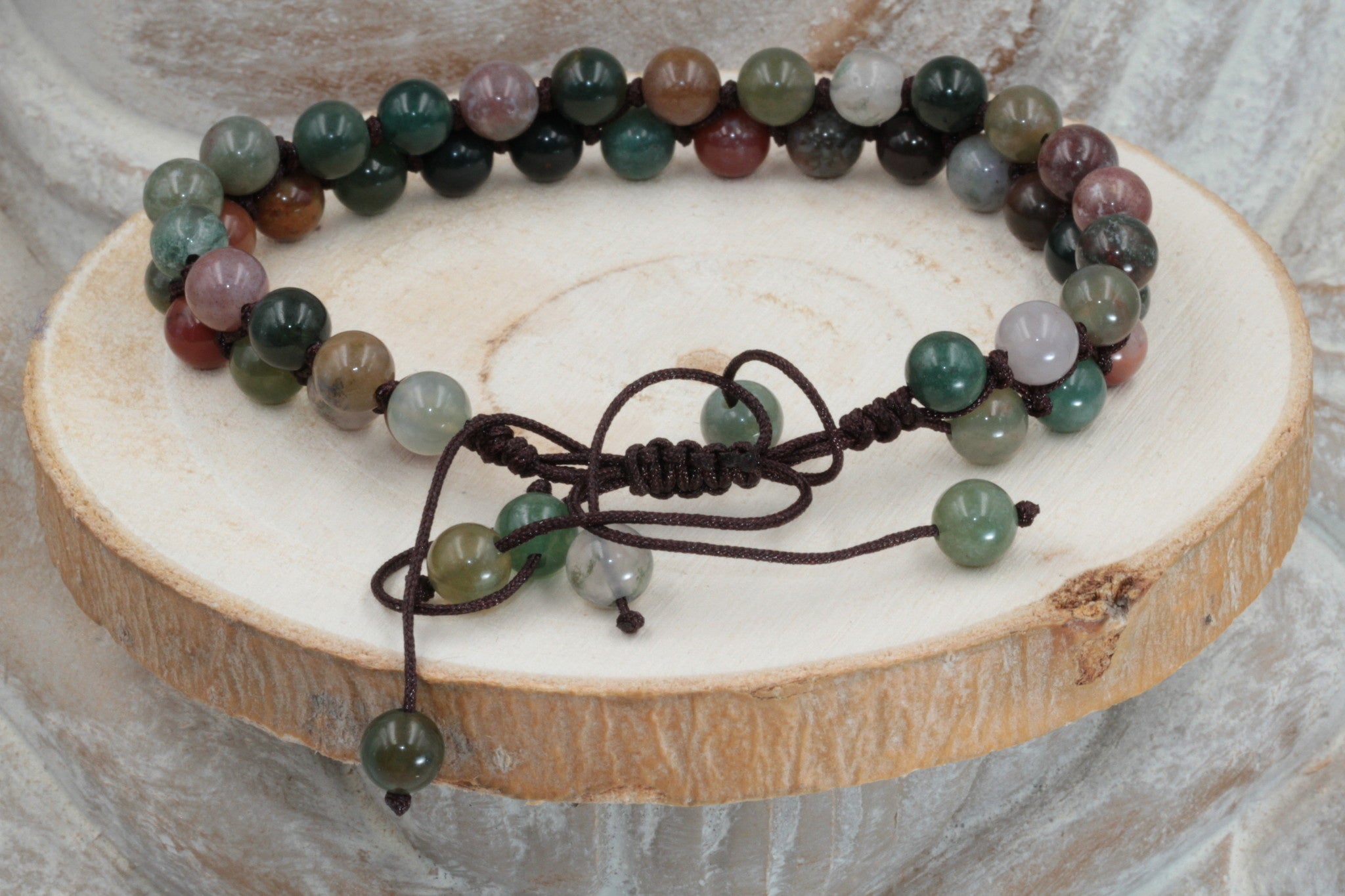 Bracelet tissé agate et jaspe - vue 2