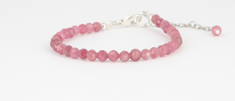 Bracelet tourmaline rose facetté - vue 3