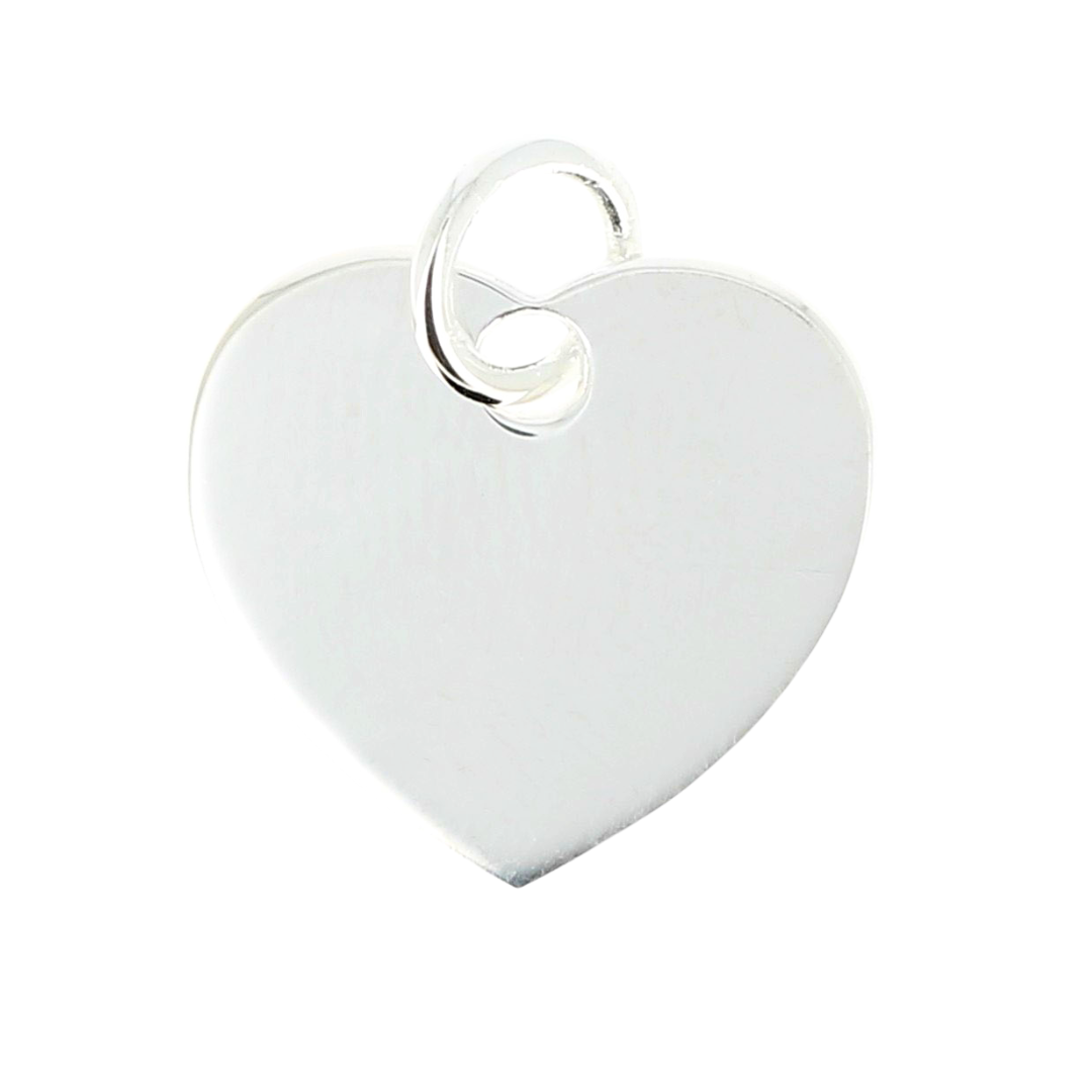 Médaille coeur argent á graver - vue 2