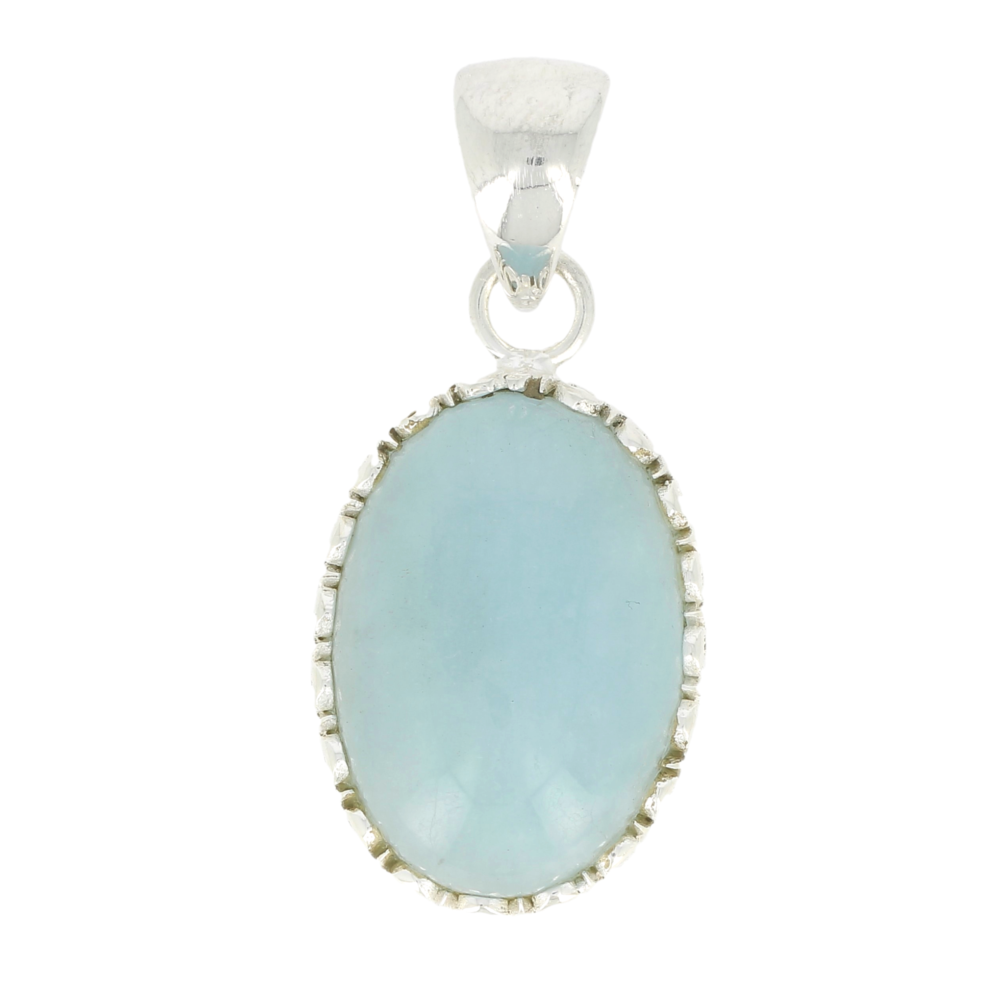Pendentif aigue marine ovale indy