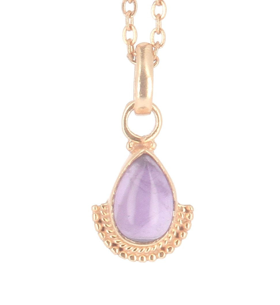 Pendentif améthyste maya doré