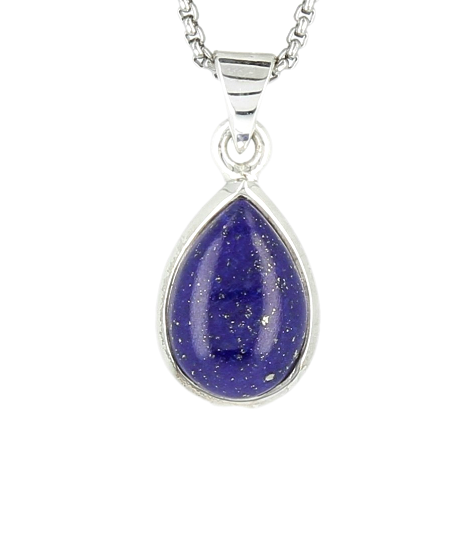 Pendentif lapis lazuli goutte cerclé Ag925
