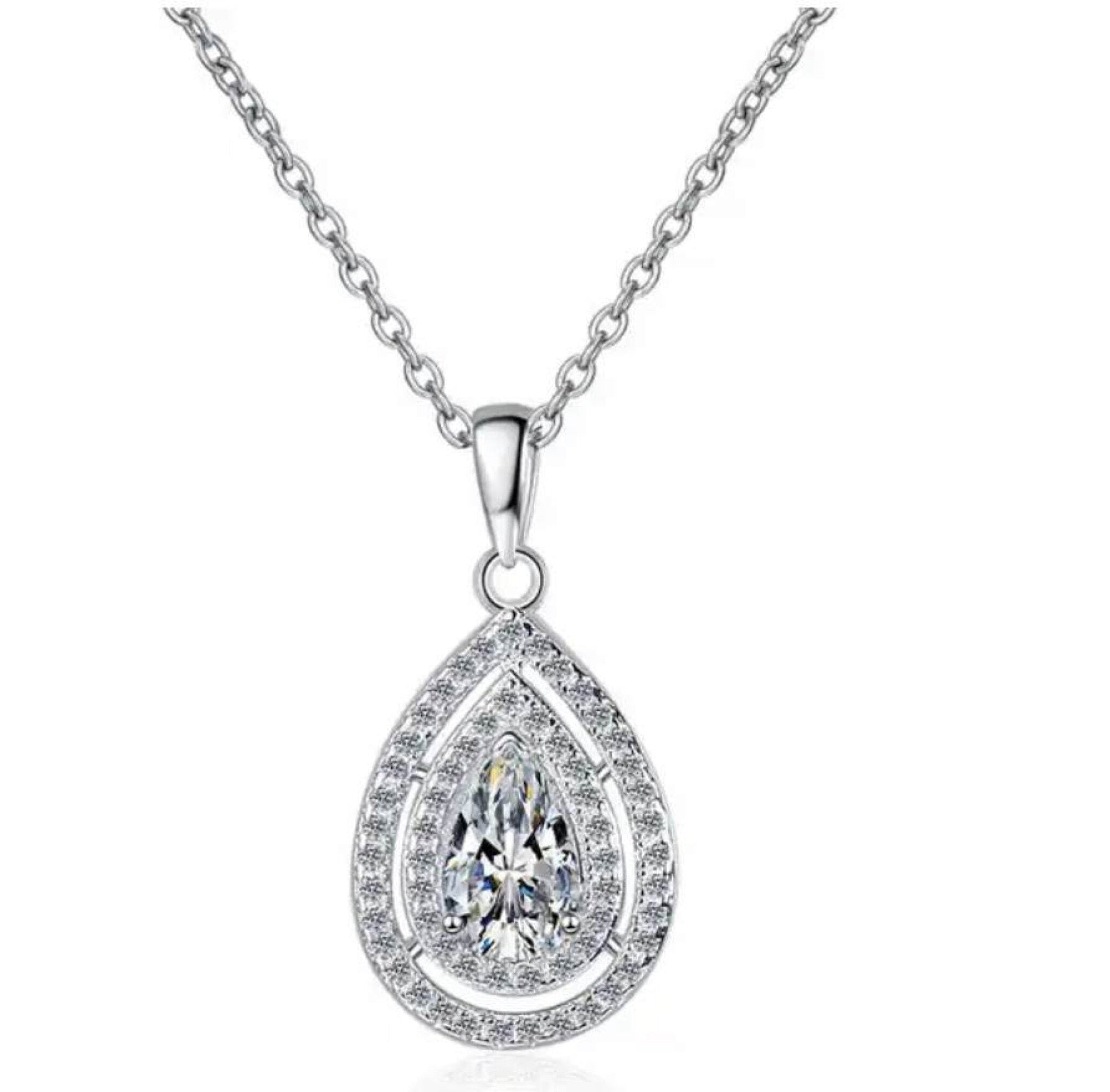 Pendentif Moissanite Poire Ag925