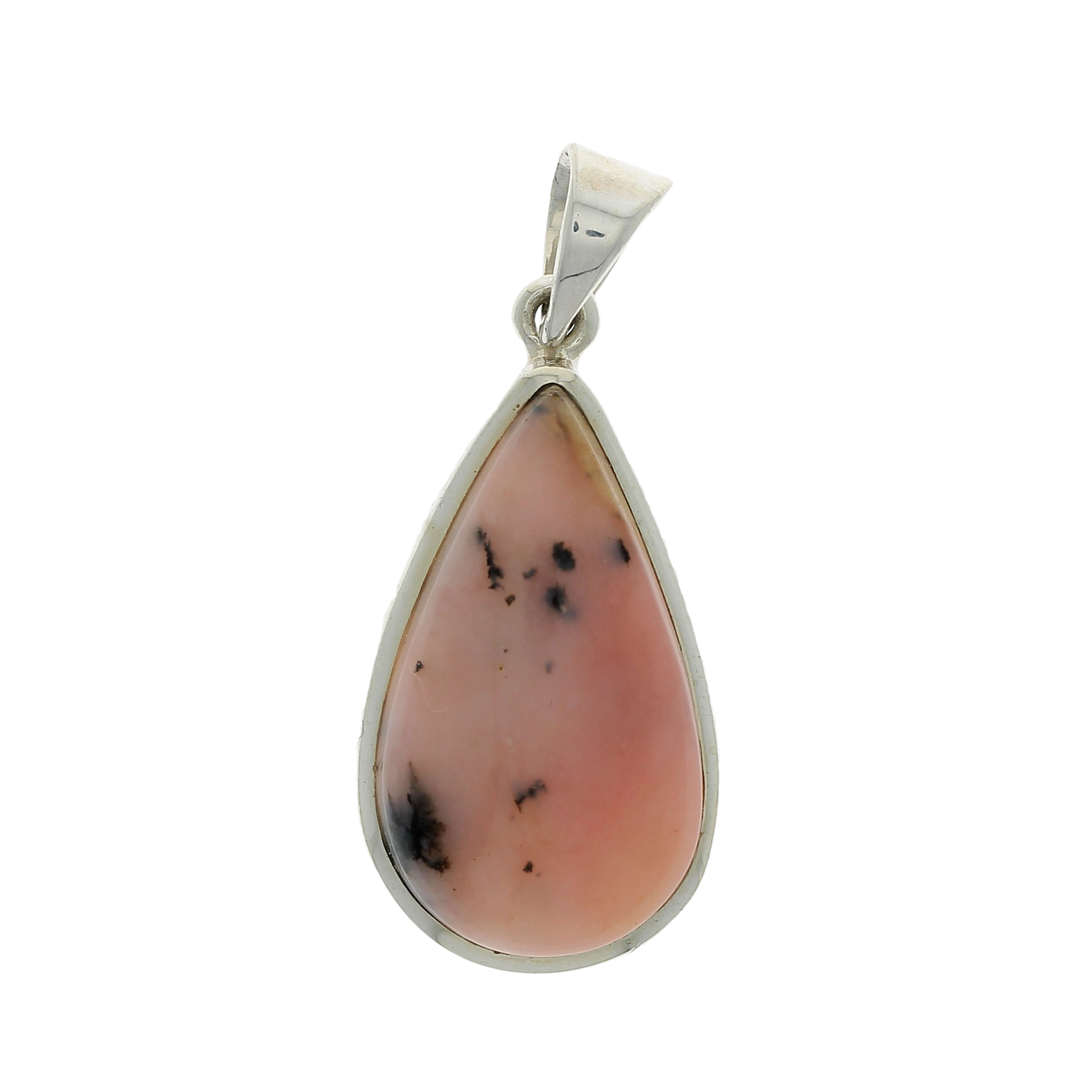 Pendentif opale rose goutte cerclé Ag925
