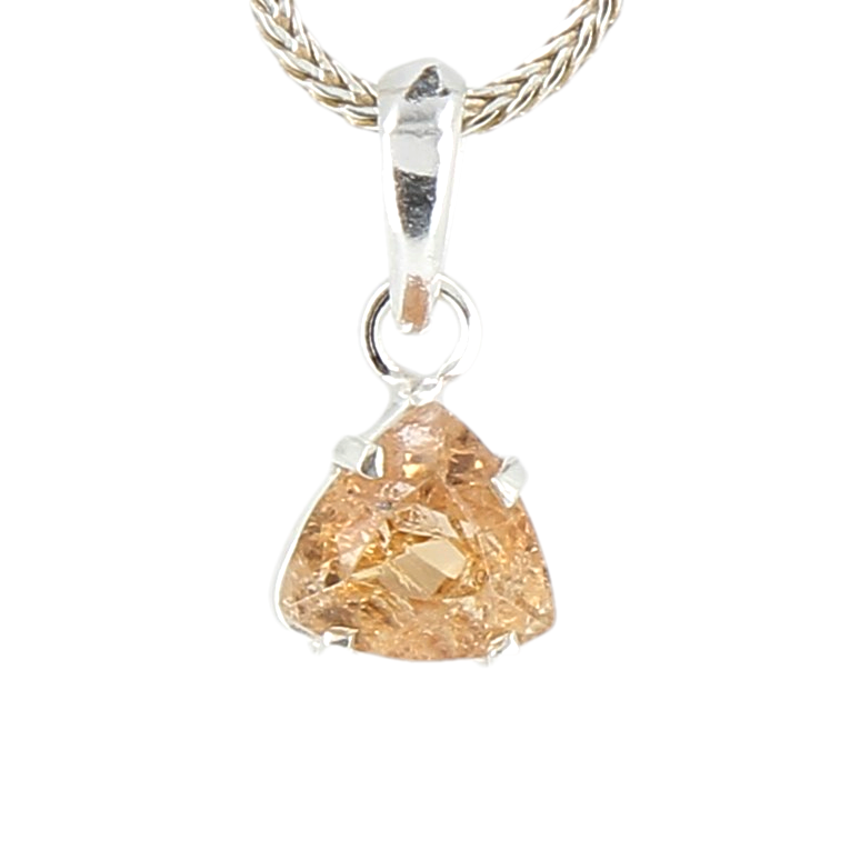Pendentif topaze impériale goutte taillée griffe Ag925