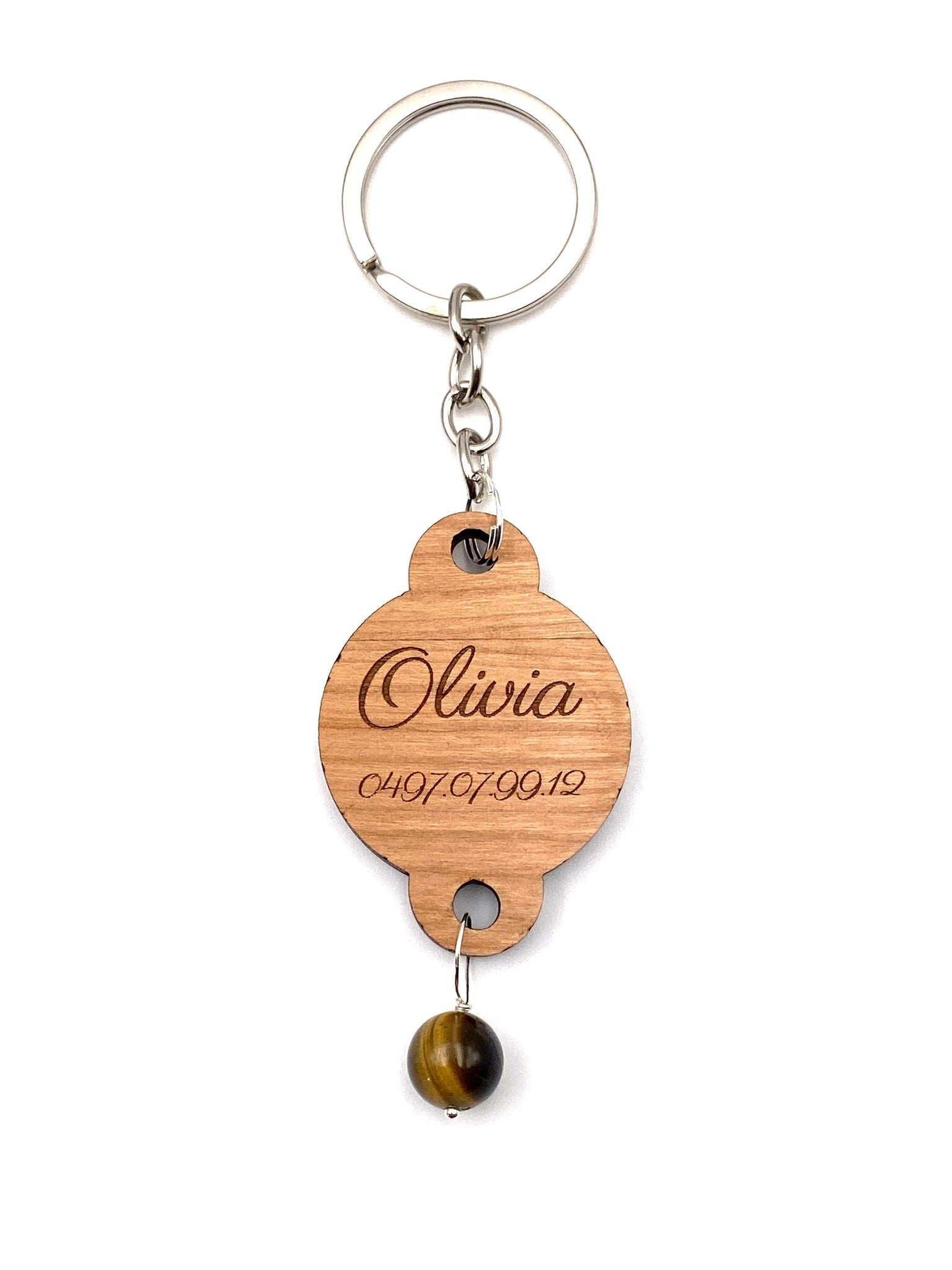 Houten Sleutelhanger Met Steen