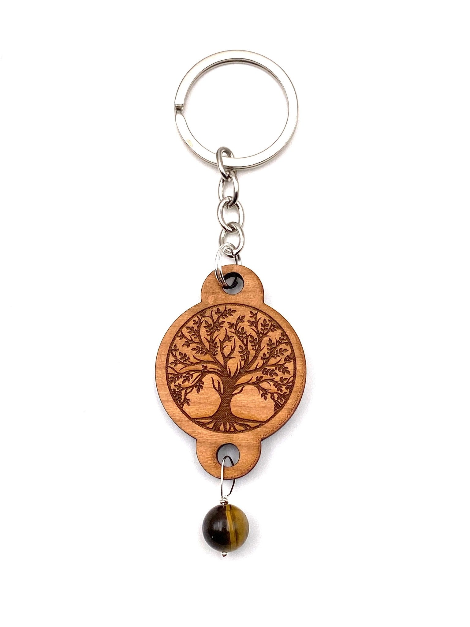 Houten Sleutelhanger Met Steen